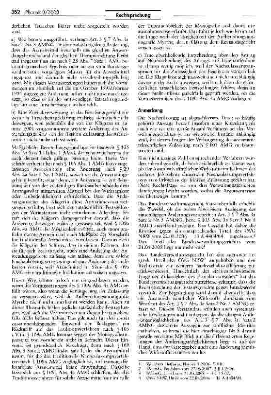 Vorschauseite 5: Der Totalaustausch eines Wirkstoffes im Rahmen der Nachzulassung ist zulässig