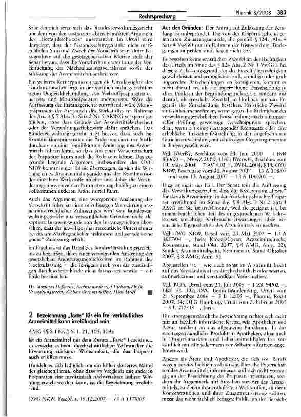 Vorschauseite 6: Der Totalaustausch eines Wirkstoffes im Rahmen der Nachzulassung ist zulässig