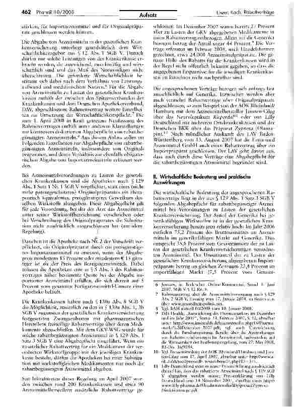 Vorschauseite 2: Rabattverträge nach § 130a Abs. 8 SGB V und die Umsetzung der Abgabepflicnt nach § 129 Abs. 1 Satz 3 SGB V unter besonderer Berücksichtigung von Originalund Importpräparaten