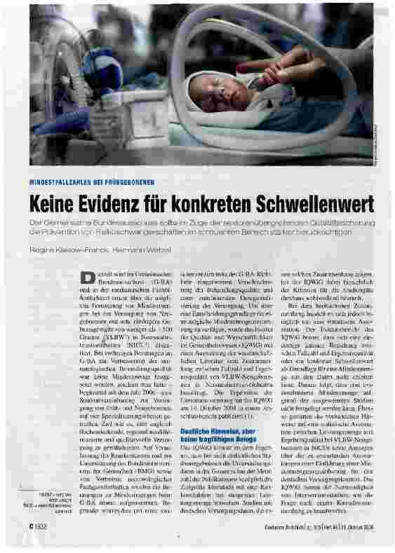 Vorschauseite 1: Keine Evidenz für konkreten Schwellenwert