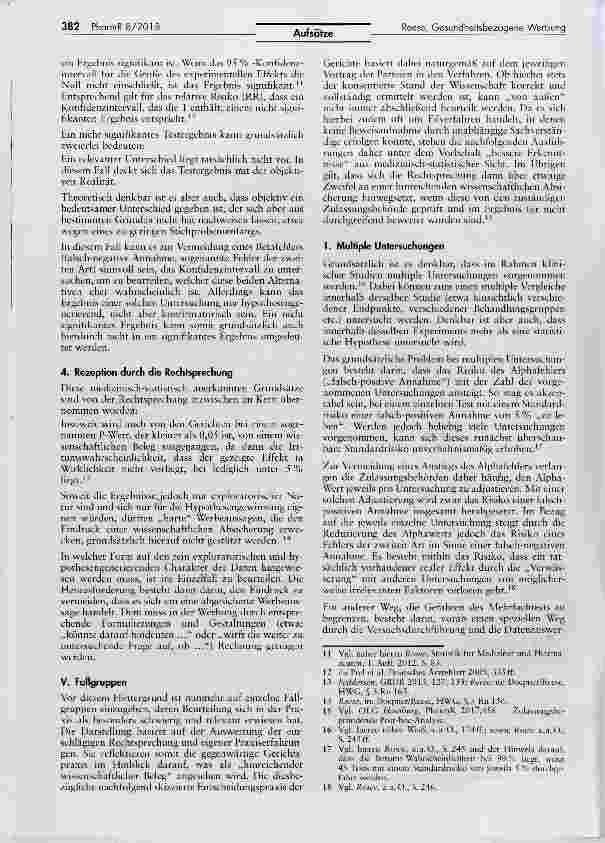 Vorschauseite 3: Beweisanforderungen bei gesundheitsbezogener Werbung Wann liegt eine hinreichend gesicherte wissenschaftliche Erkenntnis vor?