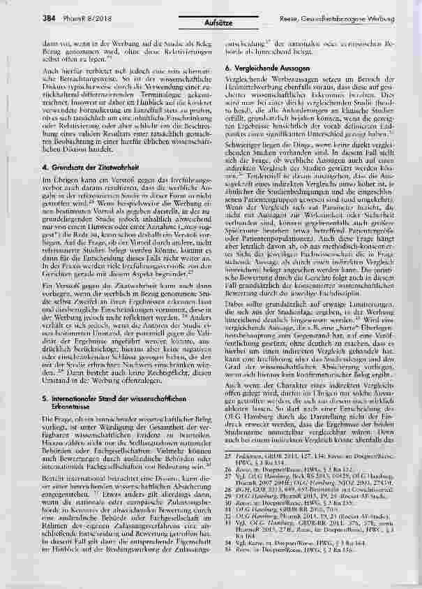 Vorschauseite 5: Beweisanforderungen bei gesundheitsbezogener Werbung Wann liegt eine hinreichend gesicherte wissenschaftliche Erkenntnis vor?