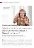 Vorschauseite 1: Einblicke in das Präventionsprogramm „Hören und Kommunikation in Pflegeeinrichtungen“