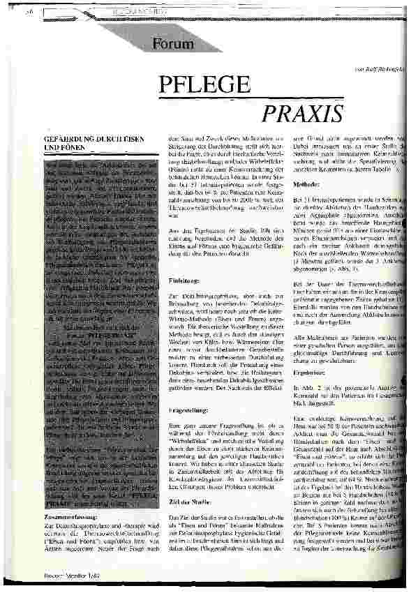 Vorschauseite 1: Pflege-Praxis Gefährdung durch Eisen und Fönen