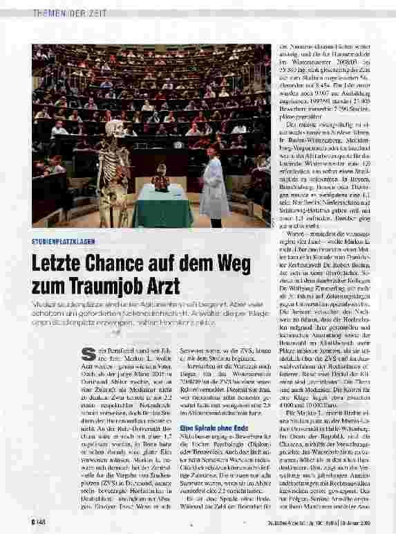 Vorschauseite 1: Letzte Chance auf dem Weg zum Traumjob Arzt