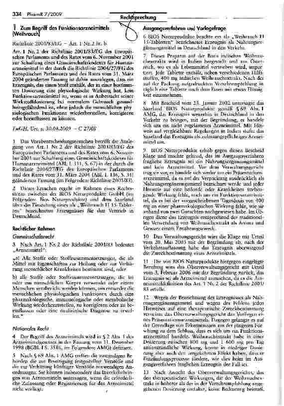 Vorschauseite 1: Zum Begriff des Funktionsarzneimittels (Weihrauch)