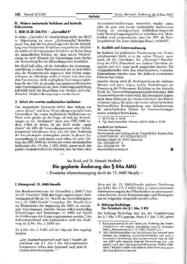 Vorschauseite 1: Die geplante Änderung des § 84a AMG