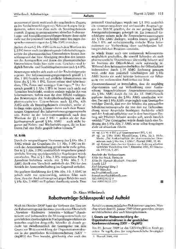 Vorschauseite 4: Die geplante Änderung des § 84a AMG