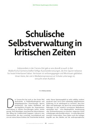 Vorschauseite 2: Schulische Selbstverwaltung in kritischen Zeiten