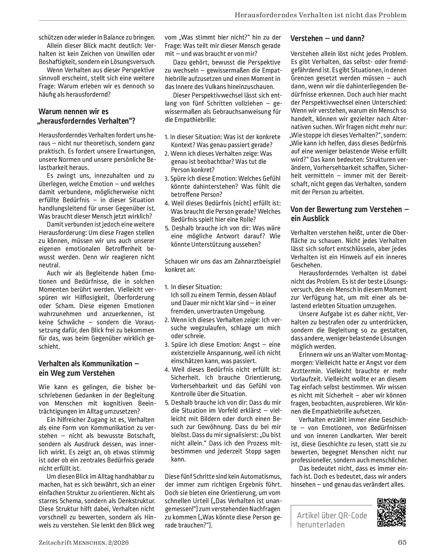 Vorschauseite 2: Herausforderndes Verhalten ist nicht das Problem, sondern die Lösung