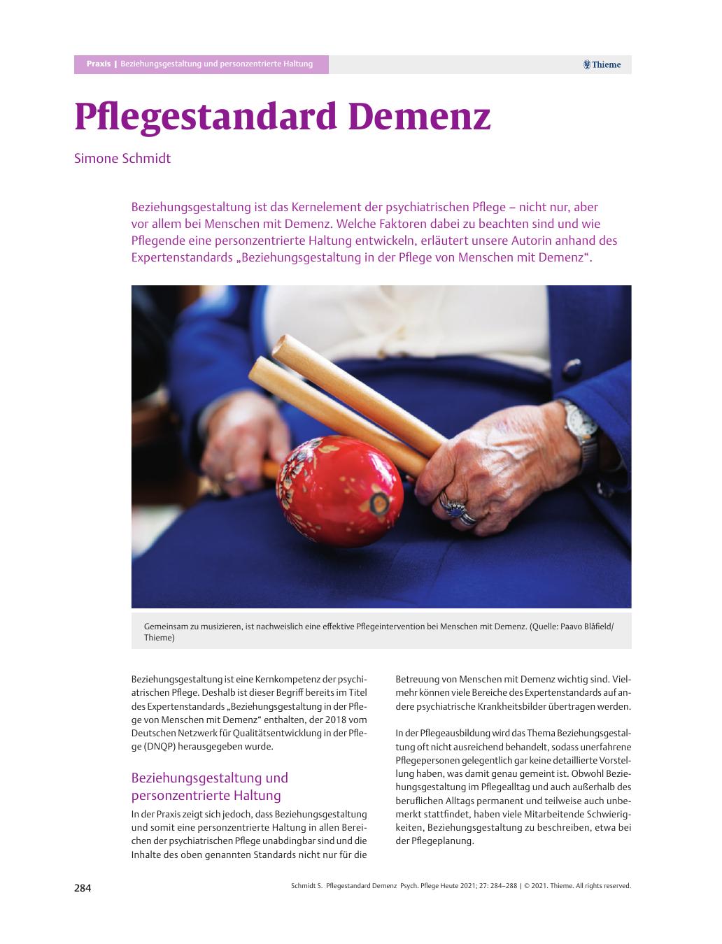 Vorschauseite 1: Pflegestandard Demenz