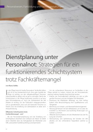 Vorschauseite 1: Dienstplanung unter Personalnot: Strategien für ein funktionierendes Schichtsystem trotz Fachkräftemangel