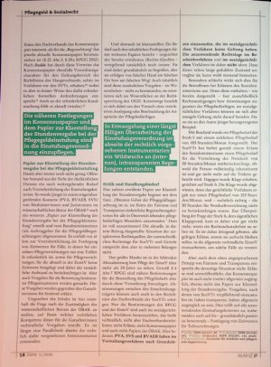 Vorschauseite 3: Wildwuchs an Einstufungskriterien erfordert eine Novelle der Einstufungsverordnung zum Bundespflegegeldgesetz