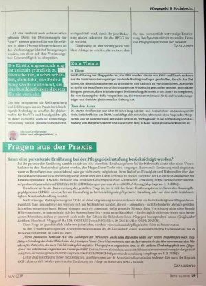 Vorschauseite 4: Wildwuchs an Einstufungskriterien erfordert eine Novelle der Einstufungsverordnung zum Bundespflegegeldgesetz