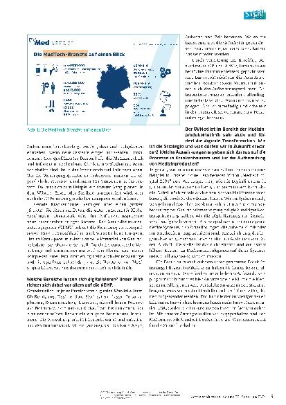 Vorschauseite 2: Wachstumsmarkt für die Zukunft: Die Medizinproduktetechnik gehört zu den Hochtechnologien, die durch die Digitalisierung noch viel größere Potenziale birgt.
