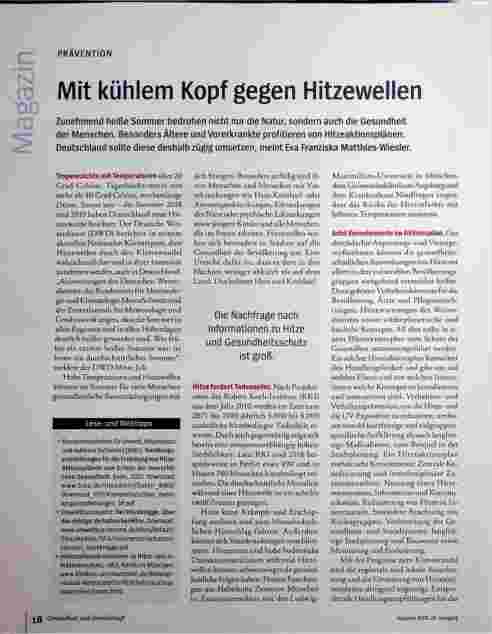 Vorschauseite 1: Mit kühlem Kopf gegen Hitzewellen