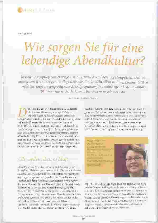 Vorschauseite 1: Wie sorgen Sie für eine lebendige Abendkultur?