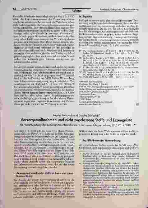 Vorschauseite 1: Vorsorgemaßnahmen und nicht zugelassene Stoffe und Erzeugnisse