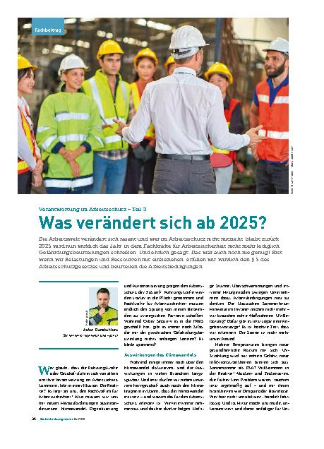 Vorschauseite 1: Verantwortung im Arbeitsschutz – Teil 3 Was verändert sich ab 2025?