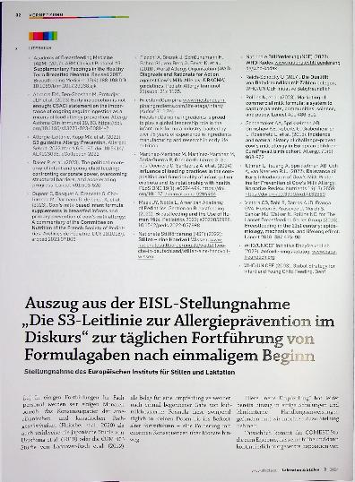 Vorschauseite 3: Zufüttern von Formulam als Maßnahme zur Allergieprävention?