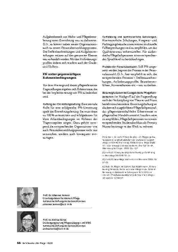 Vorschauseite 3: SCHLÜSSELROLLE Primary Nursing in der Langzeitpflege