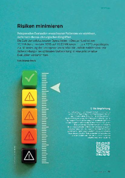 Vorschauseite 1: Risiken minimieren Präoperative Evaluation erwachsener Patienten vor elektiven, nicht herz-thorax-chirurgischen Eingriffen