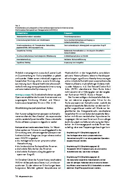 Vorschauseite 6: Risiken minimieren Präoperative Evaluation erwachsener Patienten vor elektiven, nicht herz-thorax-chirurgischen Eingriffen