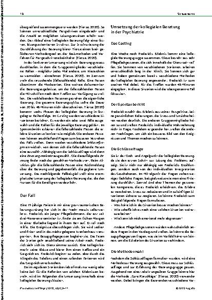Vorschauseite 2: Ist nicht wahr, erzähl doch mal Umsetzung der kollegialen Beratung in der Psychiatrie