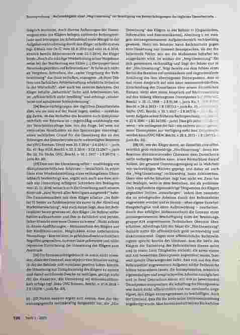 Vorschauseite 3: Zum Beamtenrecht Rechtmäßigkeit einer „Weg- Umsetzung" zur Beseitigung von Beeinträchtigungen des täglichen Dienstbetriebs und Beteiligung des Personalrats an der Umsetzung.