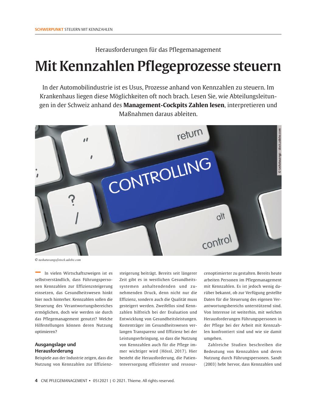 Vorschauseite 1: Mit Kennzahlen Pflegeprozesse steuern