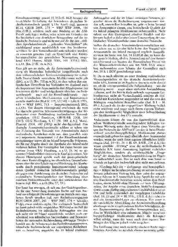 Vorschauseite 3: Keine Bindung ausländischer Versandapotheken an deutsches Arzneimittelpreisrecht
