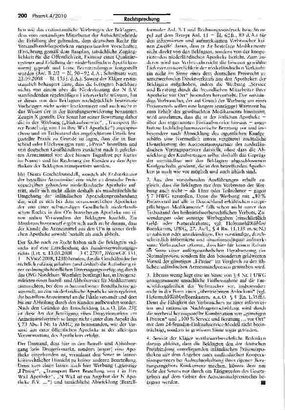Vorschauseite 4: Keine Bindung ausländischer Versandapotheken an deutsches Arzneimittelpreisrecht