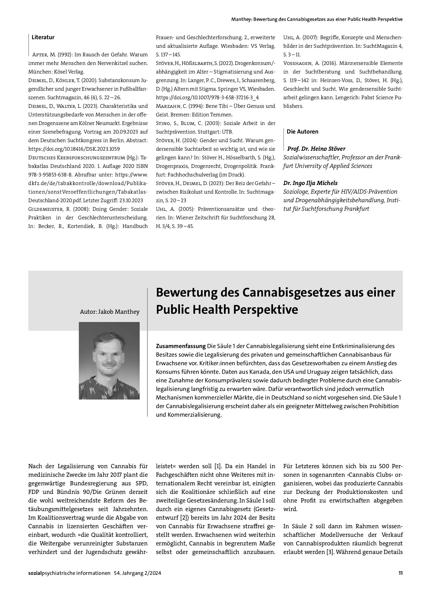 Vorschauseite 1: Bewertung des Cannabisgesetzes aus einer Public-Health-Perspektive
