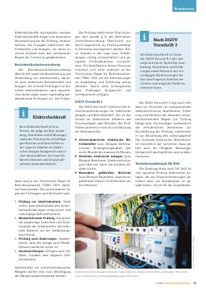 Vorschauseite 2: Brandgefährdungen durch elektrische Betriebsmittel – Teil 2 Prüfpflichten einhalten