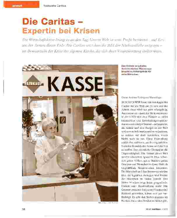 Vorschauseite 1: Die Caritas -Expertin bei Krisen