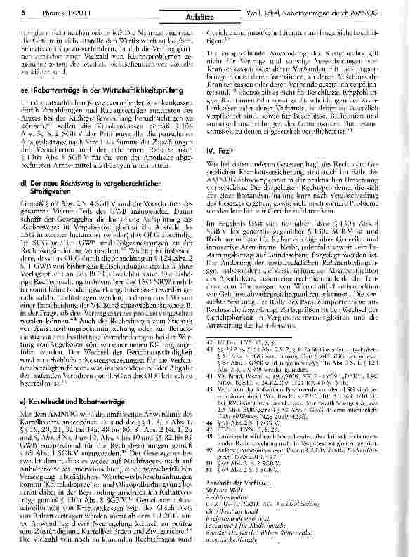 Vorschauseite 6: Änderungen bei Rabattverträgen durch das AMNOG