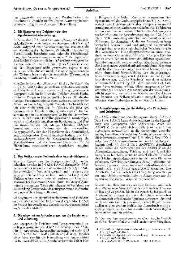 Vorschauseite 2: Rezeptur, Defektur und Fertigarzneimittel