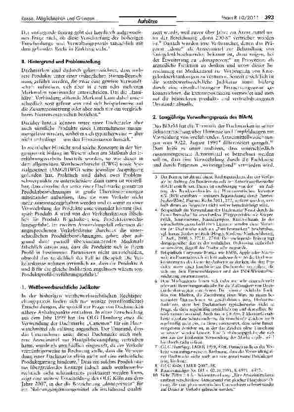 Vorschauseite 2: Möglichkeiten und Grenzen der Verwendung von Dachmarken im Arzneimittelbereich
