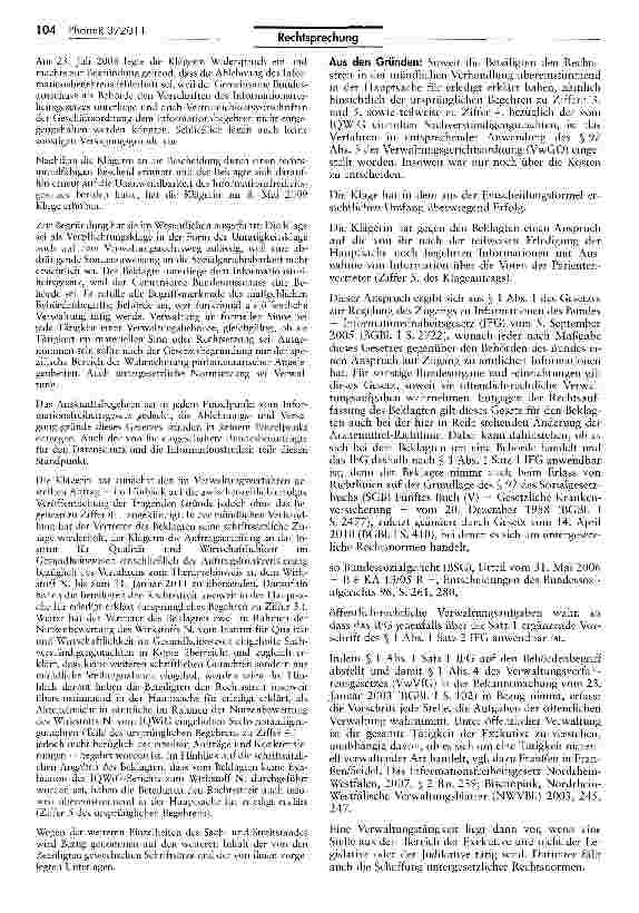 Vorschauseite 2: Das InfonmaHonsfreiheitsgesetz gilt auch für die Unterausschüsse des Gemeinsamen Bundesausschuss