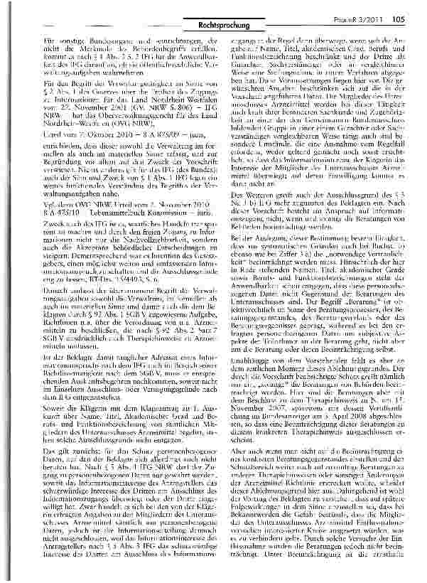 Vorschauseite 3: Das InfonmaHonsfreiheitsgesetz gilt auch für die Unterausschüsse des Gemeinsamen Bundesausschuss
