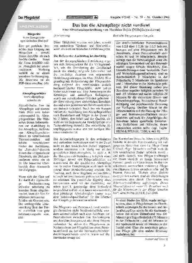 Vorschauseite 2: Das hat die Altenpflege nicht verdient