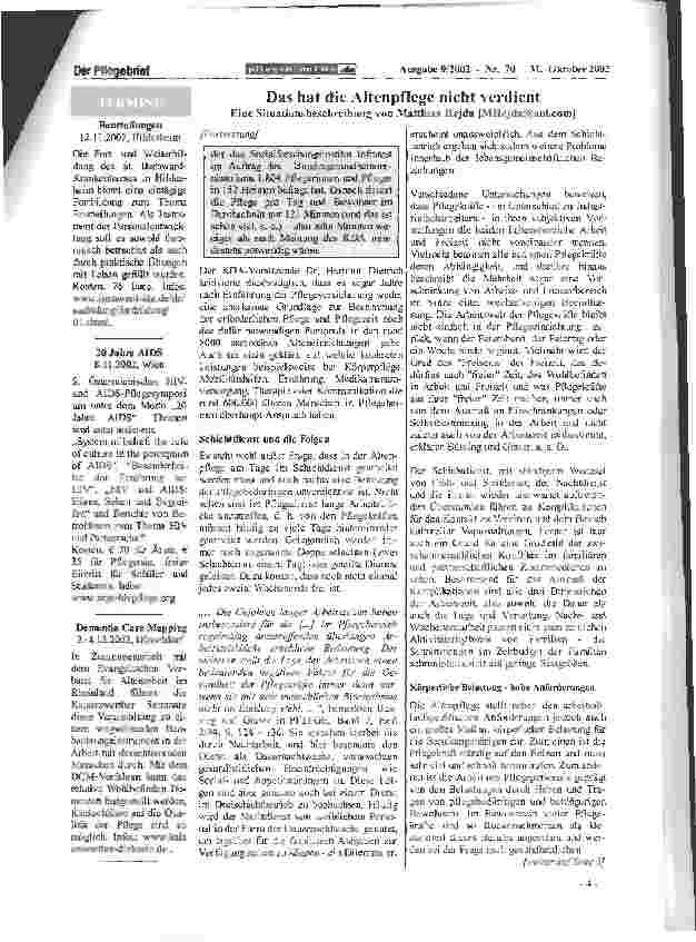 Vorschauseite 3: Das hat die Altenpflege nicht verdient