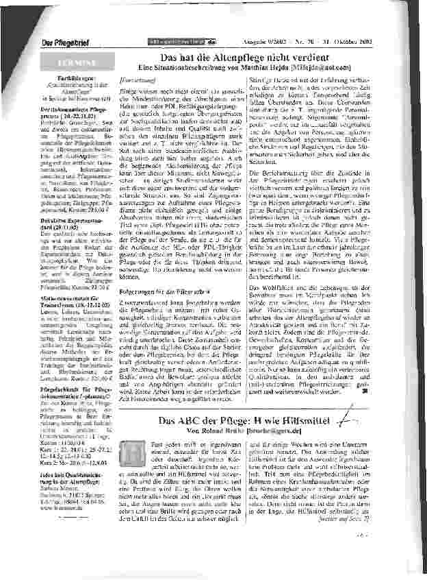 Vorschauseite 5: Das hat die Altenpflege nicht verdient