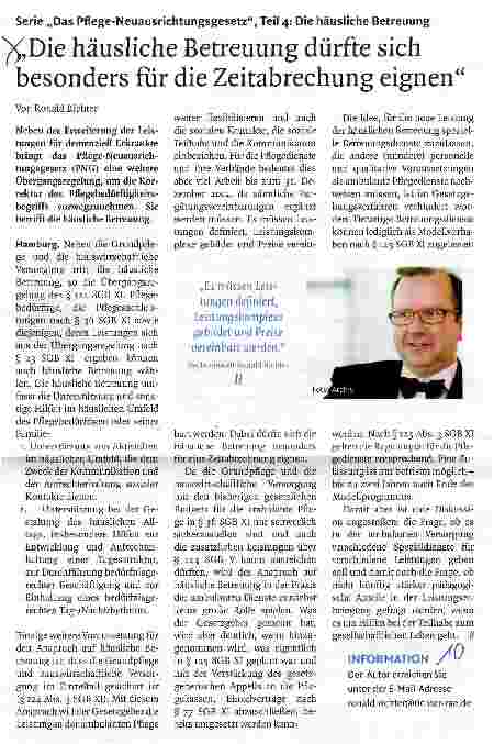 Vorschauseite 1: Die häusliche Betreuung dürfte sich besonders für die Zeitabrechung eignen