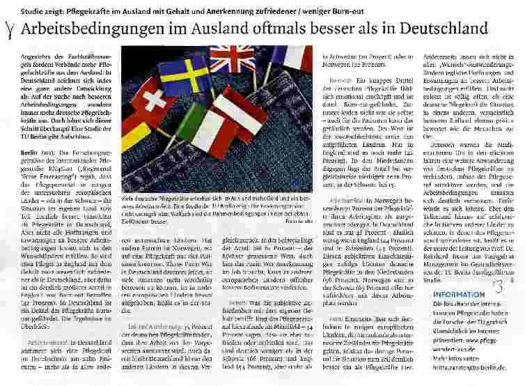 Vorschauseite 1: Arbeitsbedingungen im Ausland oftmals besser als in Deutschland