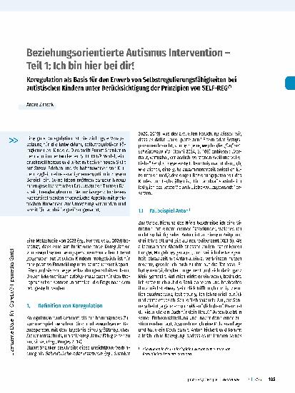 Vorschauseite 1: Beziehungsorientierte Autismus Intervention - Teil 1: Ich bin hier bei dir!
