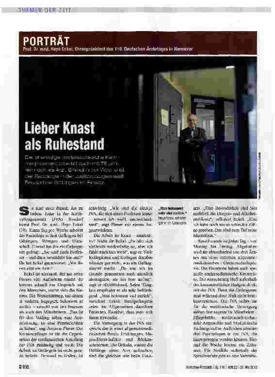Vorschauseite 1: Lieber Knast als Ruhestand