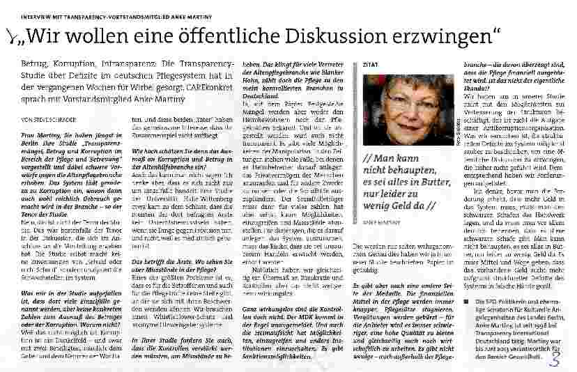 Vorschauseite 1: „Wir wollen eine öffentliche Diskussion erzwingen