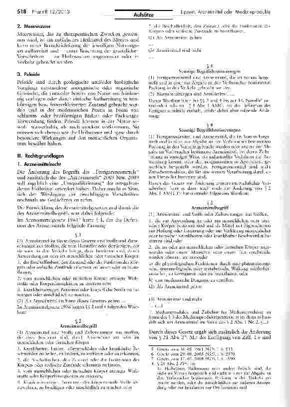 Vorschauseite 2: Handelt es sich bei den in Heilbädern und Kurorten abgegebenen ortsgebundenen Heilmitteln um Arzneimittel oder um Medizinprodukte?