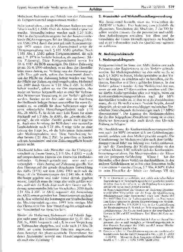 Vorschauseite 3: Handelt es sich bei den in Heilbädern und Kurorten abgegebenen ortsgebundenen Heilmitteln um Arzneimittel oder um Medizinprodukte?